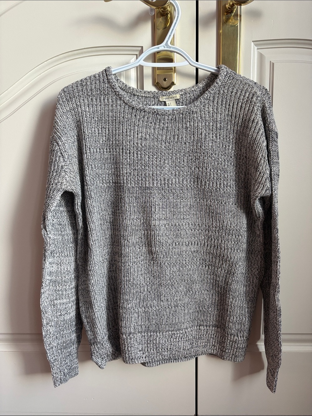 Cozy Cotton Gray Knit Women's Sweater